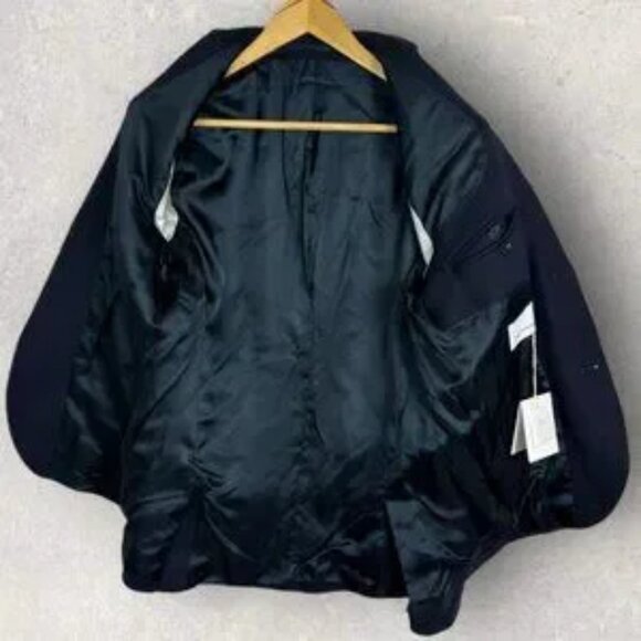 NWT Samsoe Wool Blend Navy Blue Blazer Jacket Mens US Size 38 European 48 Edger - Picture 11 of 13